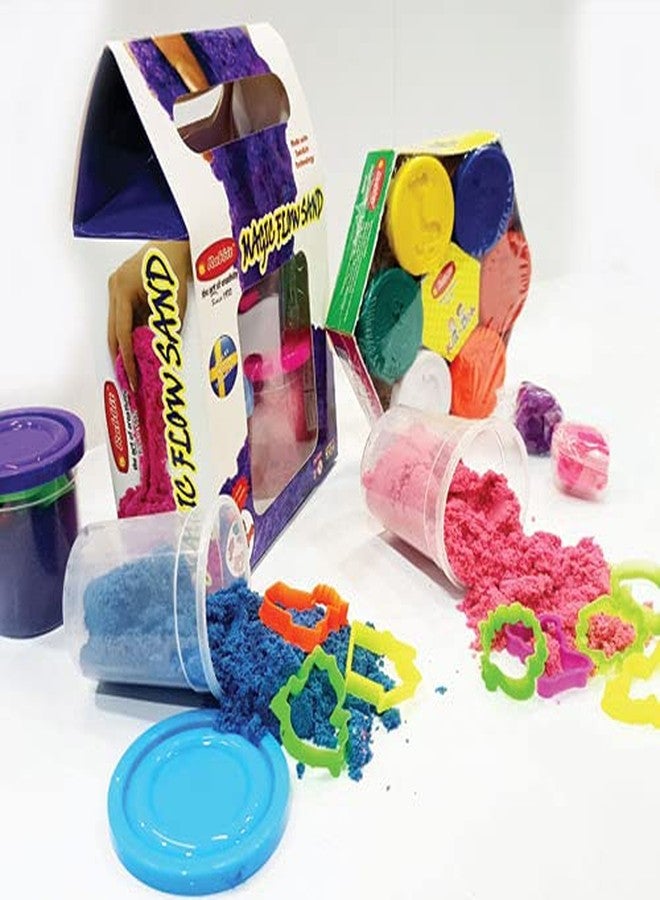 Rabbit Magic Flow Sand Gift Pack 500g + Kid Doh Happy Pack | Play Clay Set for Kids with Tools | Play Sand for Kid | Safe & Non Toxic | Clay Dough | Age 3+ - Image 1